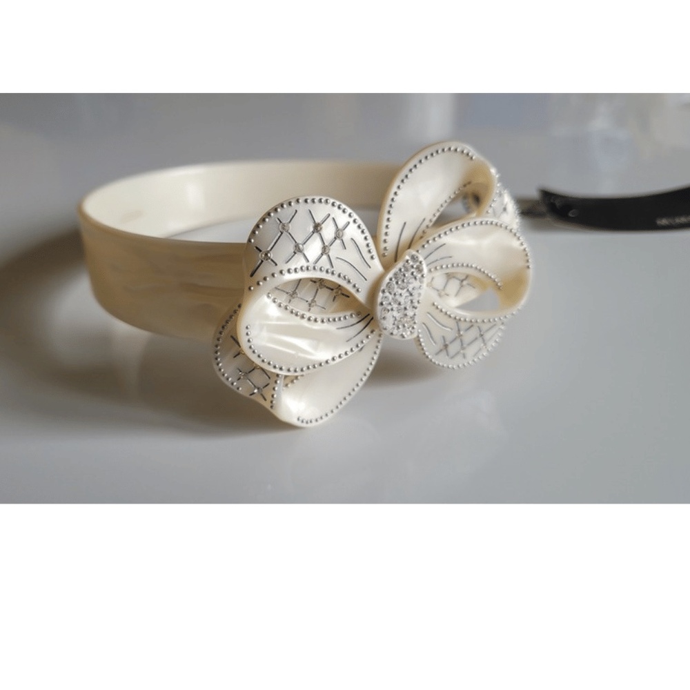 MIMCO PREPPY BOW ALICE HEAD BAND IVORY BNWT .